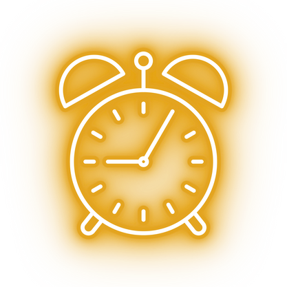 Neon yellow alarm clock icon